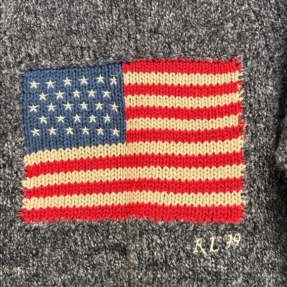 Polo Ralph Lauren Men’s/Unisex Wool Flag Collared Sweater—Vintage! FABULOUS!! - Picture 5 of 11